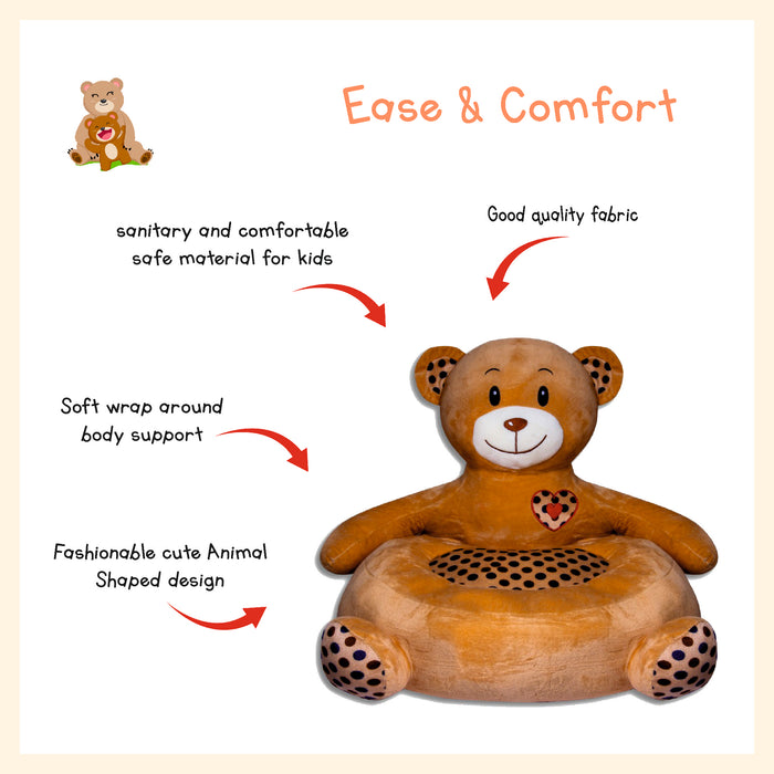 Bear figure plush kids floor seat with anti slip bottom