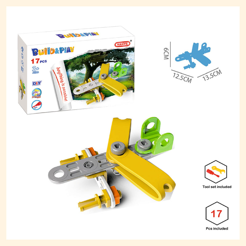 Beginner assembly build and play toys with with tool and manual