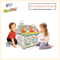 Country house coloring cardboard
