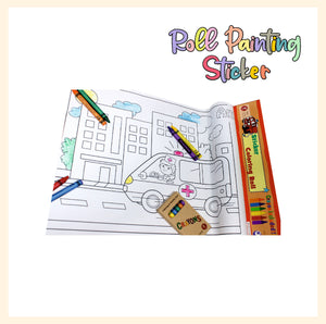 Car series kids coloring poster roll educational art set with coloring marker