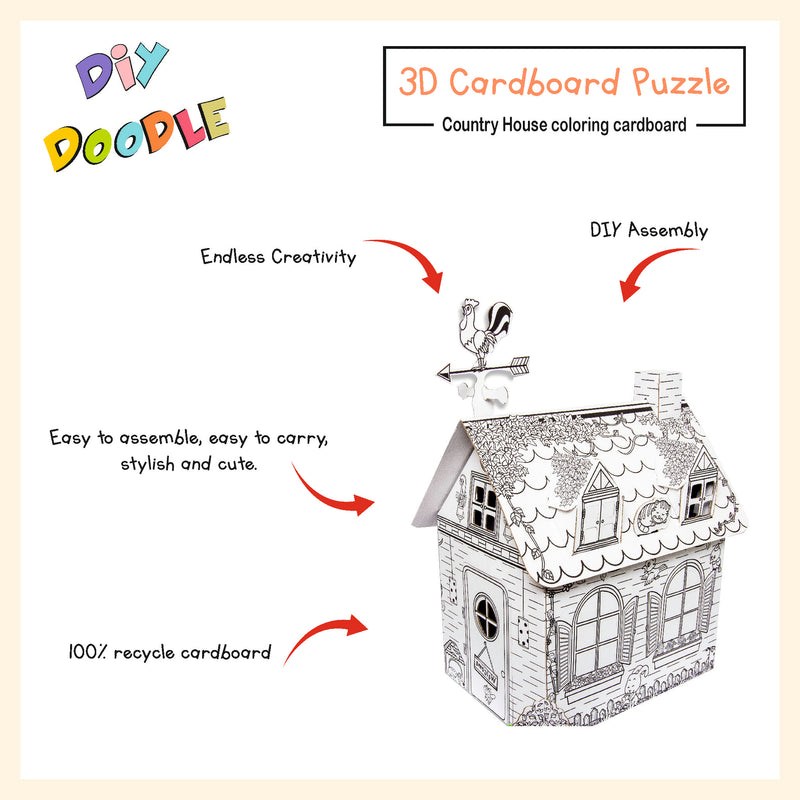 Country house coloring cardboard