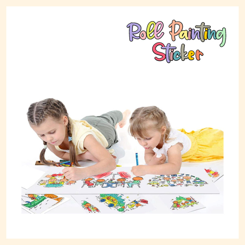 Car series kids coloring poster roll educational art set with coloring marker
