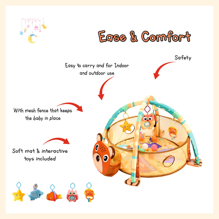 Cartoon bear baby infant activity play gym mat w hanging toys Ocean Ball