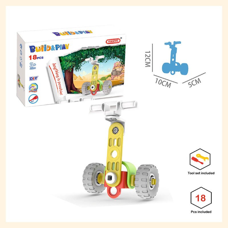 Beginner assembly build and play toys with with tool and manual