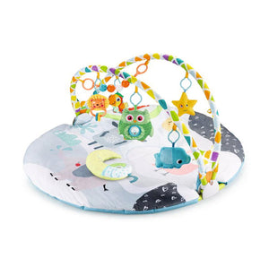 Open-sided circle baby training activity play gym mat with hanger toys for infant toddlers indoor and outdoor