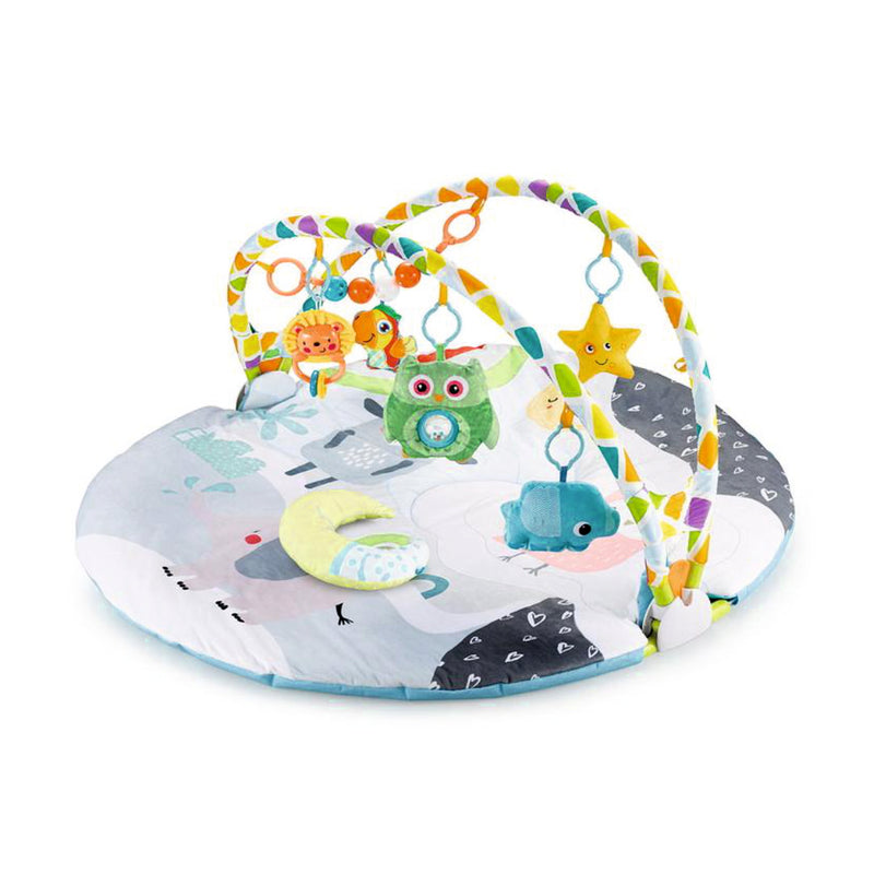 Open-sided circle baby training activity play gym mat with hanger toys for infant toddlers indoor and outdoor