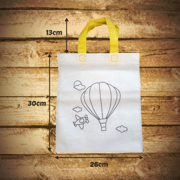 Coloring tote bag for kids 30cm by 26cm pack by 12's