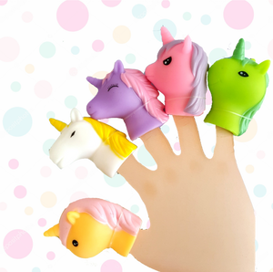 Unicorn finger puppet set 5pcs cute magical unicorn figure