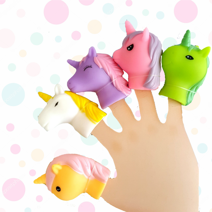Unicorn finger puppet set 5pcs cute magical unicorn figure
