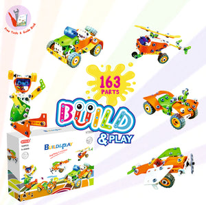 Mega build and play plastic assembly STEAM toy for kids