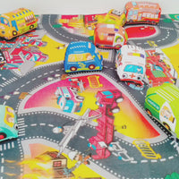 Police traffic mat with soft vehicle set
