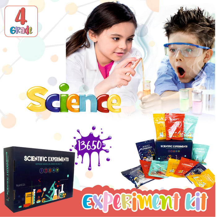 Scientific experiment set of 12 different projects up to grade 4 kids
